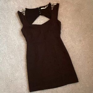 Kimchi Blue Little Black Dress with Shoulder Bead Works SMALL